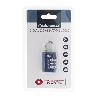 Λουκέτο ασφαλείας TSA με συνδυασμό Diplomat ACLOCK3 Μπλε ΑΞΕΣΟΥΑΡ ΤΑΞΙΔΙΟΥ