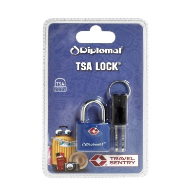 Λουκέτο ασφαλείας TSA με κλειδί Diplomat ACLOCK4 Μπλε