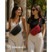 Τσαντάκι Μέσης/Χιαστί Δέρμα Vero 88081 Κόκκινο