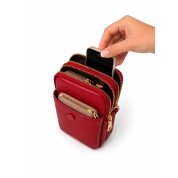 Τσαντάκι Γυναικείο Ώμου Δέρμα Vero 6508 Κόκκινο