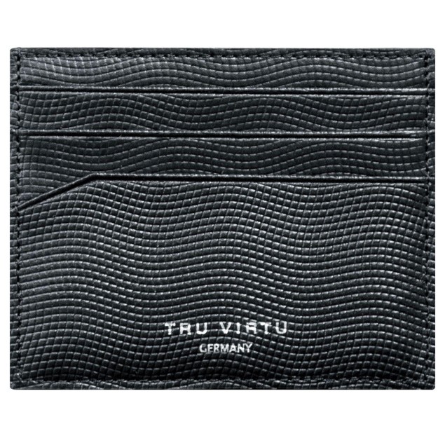 Καρτοθήκη Δέρμα Tru Virtu Wallet Soft 17104000307 Μαύρο Κροκό Αξεσουάρ